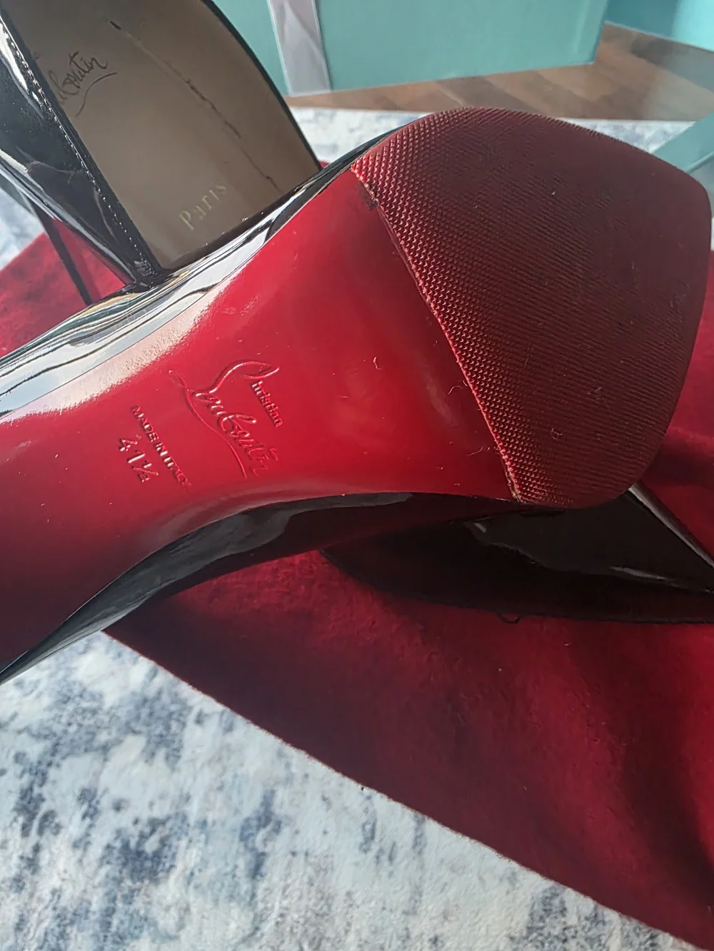 Christian Louboutin So Kate Patent Black Heels Pumps Stiletto 41.5